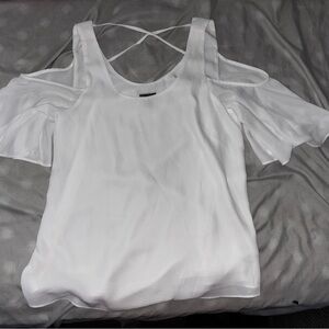 Chelsea28 White Cold Shoulder Blouse